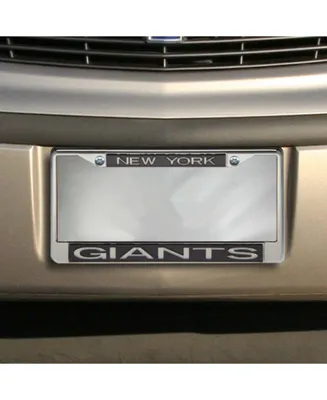 Black New York Giants Team Silver Glitter License Plate Metal Frame
