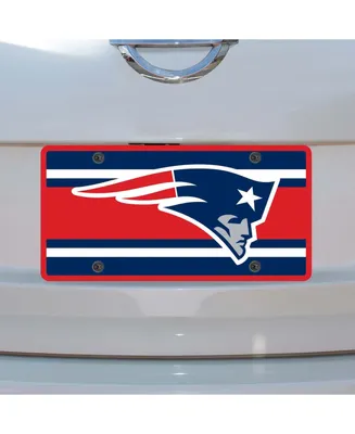 Multi New England Patriots Super Stripe Acrylic Cut License Plate