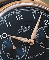 Mido Men's Swiss Automatic Chronograph Multifort Leather Strap Watch 42mm