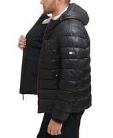 Tommy Hilfiger Men's Sherpa Lined Hooded Quilted Puffer Jacket