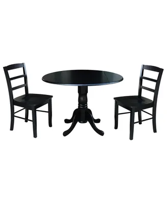 42" Dual Drop Leaf Table with Ladder Back Dining Chairs