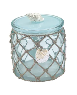 Avanti Seaglass Seashell and Netting Resin Covered Jar