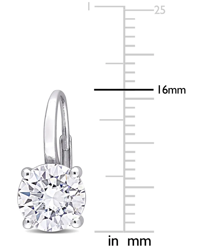 Lab-Created Moissanite Solitaire Leverback Earrings (4 ct. t.w.) in 14k White Gold