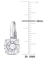 Lab-Grown Moissanite Solitaire Leverback Earrings (4 ct. t.w.) in 14k White Gold