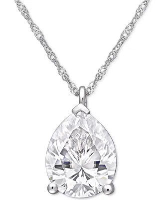 Lab-Created Moissanite Pear-Cut 17" Pendant Necklace (3-1/4 ct. t.w.) in 14k White Gold