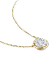 Lab-Grown Moissanite Solitaire 17" Pendant Necklace (2 ct. t.w.) in 10k Gold