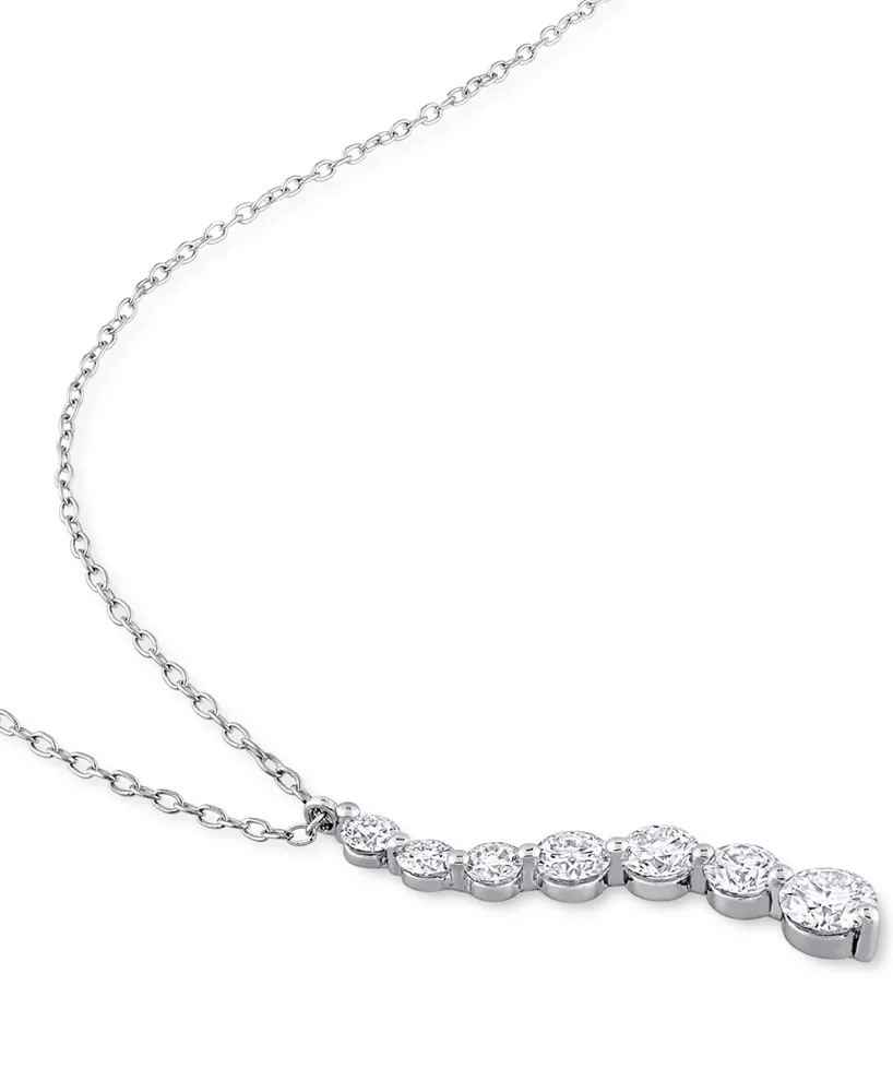 Lab-Grown Moissanite Swirl 18" Pendant Necklace (1-1/2 ct. t.w.) in Sterling Silver