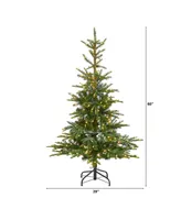 Layered Washington Spruce Artificial Christmas Tree with 200 Clear Lights and 385 Bendable Branches, 5'