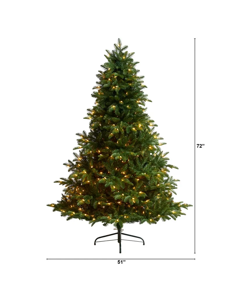 South Carolina Spruce Artificial Christmas Tree with 400 Warm Lights and 1908 Bendable Branches, 6'