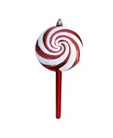 Candy Cane Lollipop 4 Piece Holiday Deluxe Christmas Shatterproof Ornament Set, 7'