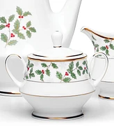 Noritake Holly Berry Gold Sugar Creamer Set