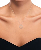 Diamond Heart 18" Pendant Necklace (1/8 ct. t.w.) 10k White, Yellow, or Rose Gold