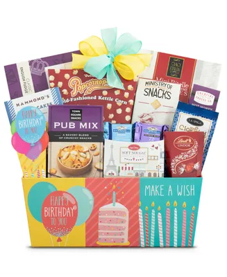 Wine Country Gift Baskets Birthday Wishes Gift Basket, 12 Pieces