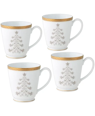 Charlotta Holiday Tree Mugs, Set of 4