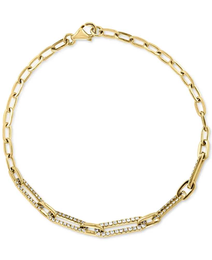 Effy Diamond Paperclip Link Bracelet (1/2 ct. t.w.) in 14k Gold