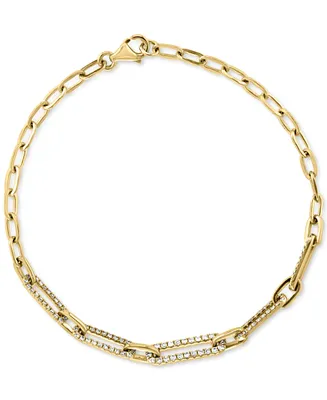 Effy Diamond Paperclip Link Bracelet (1/2 ct. t.w.) in 14k Gold
