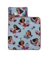 Moana Feel the Waves, Coral with Pua Pig and Tropical Flowers Toddler Nap Mat