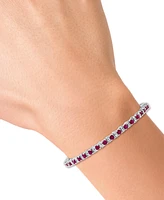 Effy Sapphire (3-7/8 ct. t.w) & Diamond (1/4 t.w.) Tennis Bracelet Sterling Silver (Also available Emerald and Ruby)