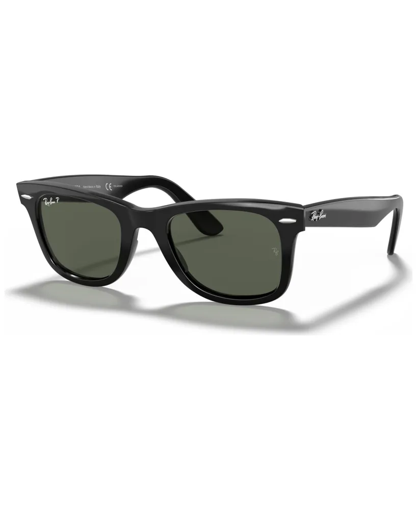 Ray-Ban Unisex Polarized Low Bridge Fit Sunglasses, RB2140F Original Wayfarer Classic 54