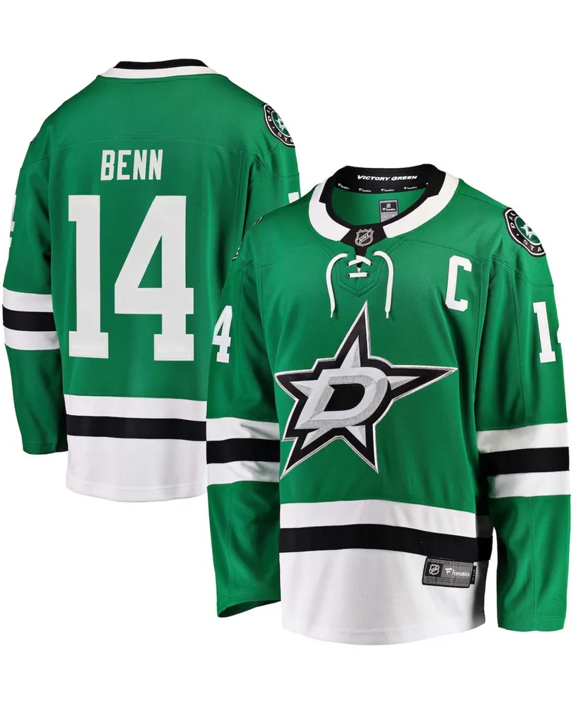 Men's Adidas Jamie Benn Kelly Green Dallas Stars Captain Patch Name & Number T-Shirt Size: Small