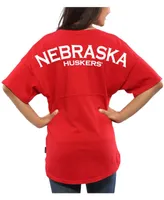 Women's Scarlet Nebraska Huskers Spirit Jersey Oversized T-shirt