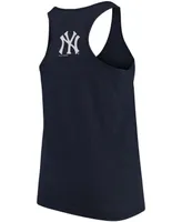 Women's Plus Navy New York Yankees Swing For The Fences Racerback Tank Top