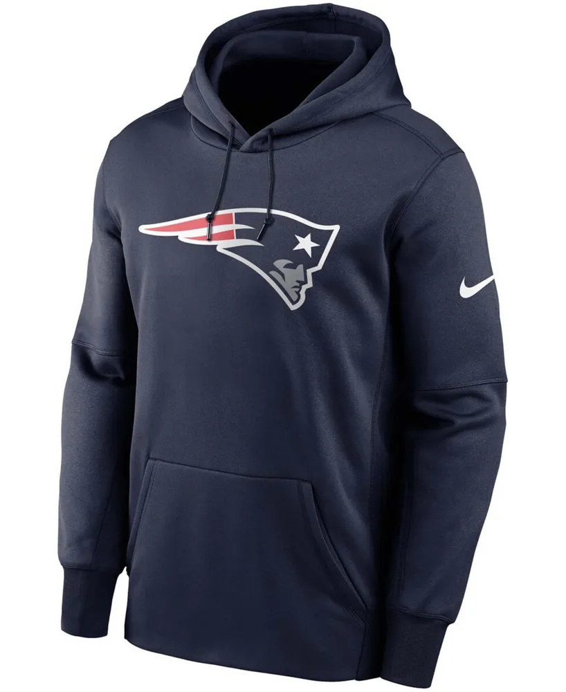 Men's Navy New England Patriots Fan Gear Primary Logo Performance Pullover Hoodie