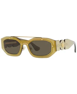 Versace Biggie Unisex Sunglasses, VE2235 - Transparent Brown Mirror, Gold