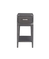 Leick Home Beckett Rustic Side Table, Anthracite, Pewter