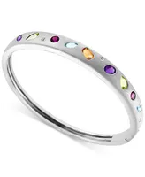 Effy Multi-Gemstone Bangle Bracelet (3-5/8 ct. t.w.) & Diamond (1/10 ct. t.w.) Bangle Bracelet in Sterling Silver