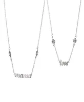 Fao Schwarz Fine Silver Plated Love and Mama Necklace Set, 2 Piece