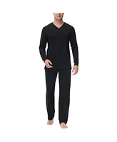 Ink+Ivy Men's Heat retaining Two Piece V-Neck & Lounge Pants Pajama Set