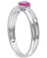 Lab-Grown Ruby (1/3 ct. t.w.) & Diamond (1/20 Ring Sterling Silver