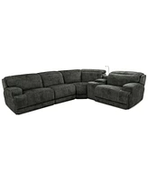 Sebaston -Pc. Fabric Sectional with Power Motion Recliners and 1 Usb Console