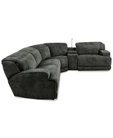 Sebaston -Pc. Fabric Sectional with Power Motion Recliners and 1 Usb Console