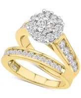 Diamond Halo Channel-Set Bridal Set (2 ct. t.w.) in 14k Two-Tone Gold