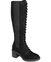 Journee Collection Women's Jenicca Wide Calf Lace Up Boots