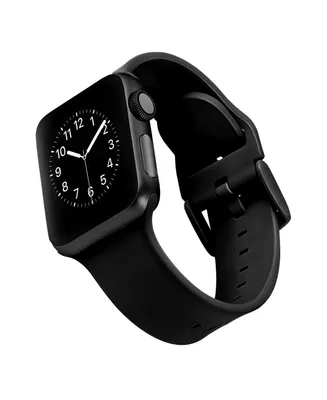 WITHit Black Smooth Silicone Keeperless Band Compatible with 42/44/45/Ultra/Ultra 2 Apple Watch