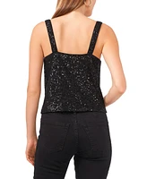 1.state Women's Sequin Wide Strap Draped Tank Top