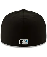 Men's Miami Marlins Black On-Field Authentic Collection 59FIFTY Fitted Hat