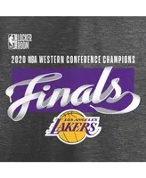 Women's Heathered Charcoal Los Angeles Lakers 2020 Western Conference Champions Locker Room V-Neck T-shirt