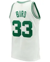 Men's Larry Bird White Boston Celtics 1985-86 Hardwood Classics Swingman Jersey