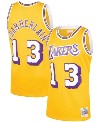 Men's Wilt Chamberlain Gold Los Angeles Lakers 1971-72 Hardwood Classics Swingman Player Jersey