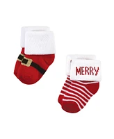 Hudson Baby Boys Unisex Cotton Rich Newborn and Terry Socks, 12 Days Of Christmas, 0-6 Months