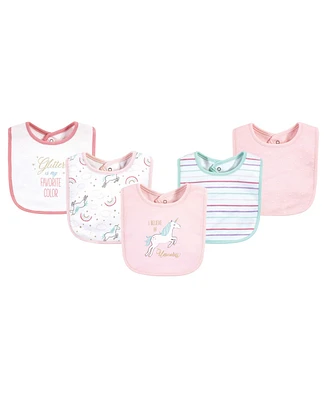 Baby Girls Bibs, Pack of 5