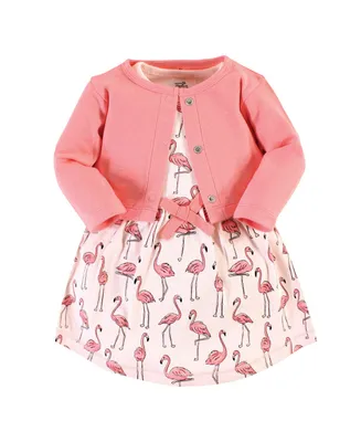 Touched by Nature Baby Girls Organic Cotton Dress and Cardigan