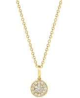 Effy Diamond Pave Cluster 18" Pendant Necklace (1/10 ct. t.w.) Sterling Silver or 14k Gold-Plated