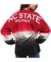 Women's Red Nc State Wolfpack Ombre Long Sleeve Dip-Dyed T-shirt