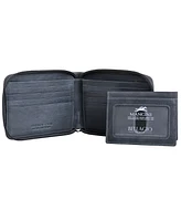 Men's Bellagio Collection Zippered Bifold Wallet with Removable Pass Case