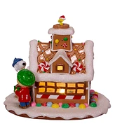 Kurt Adler Battery-Operated Peanuts Led Gingerbread House Table Piece